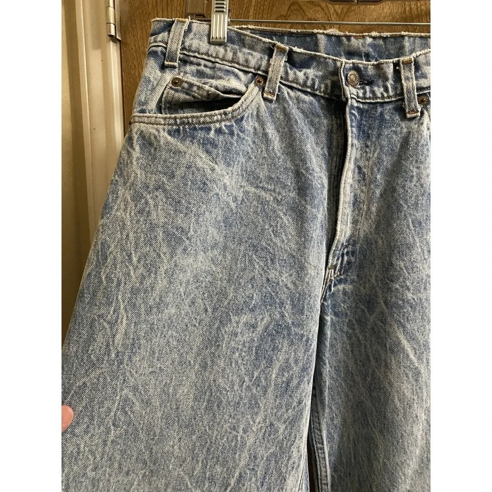 Vintage Levi's 550 Jeans Men's 33x36 Orange Tab Acid Wash Relaxed USA Retro Read